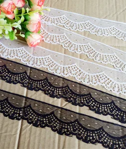 Width 40mm 10yards 2colors Embroidered Net Lace Trim fabric Garment ribbon headband wedding party decoration DIY Accessorie #158