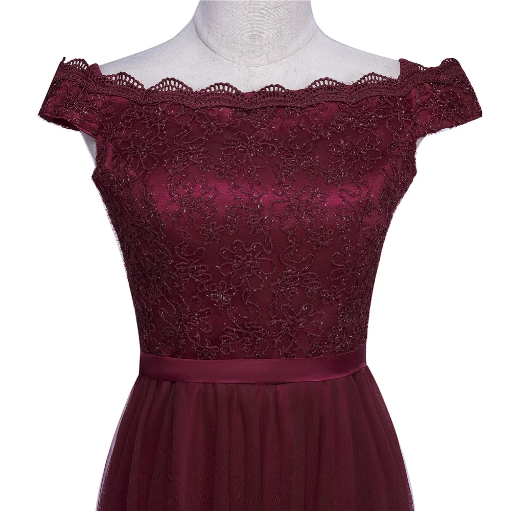 Ruthshen бордовые вечерние платья 2020 с открытыми плечами кружевные тюлевые длинные