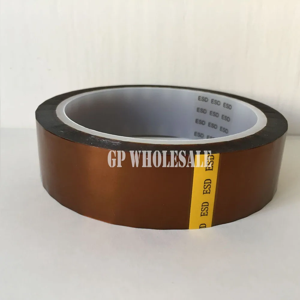 0.06mm Thick 100mm*33M Heat Withstand ESD One Face Adhesive Tape, Polyimide Film for Golden Point Protect, PCB Mask