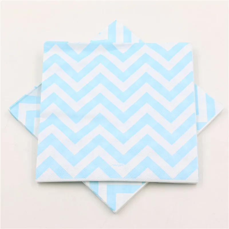 Детские Голубая волна Бумага салфетки для душа ребенка и день рождения украшения