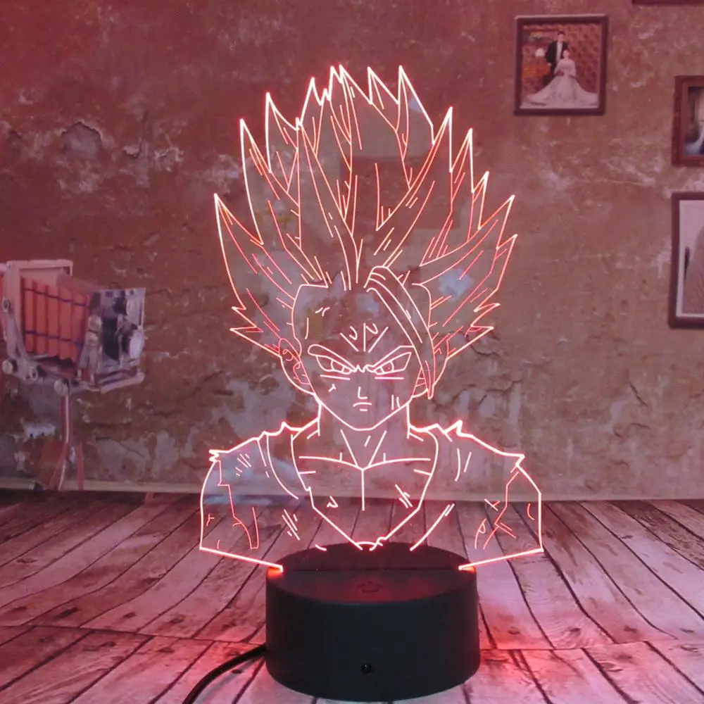 Dragon Ball Z goku Акриловые 3D ночные светильники USB LED Настольная лампа Touch Goku