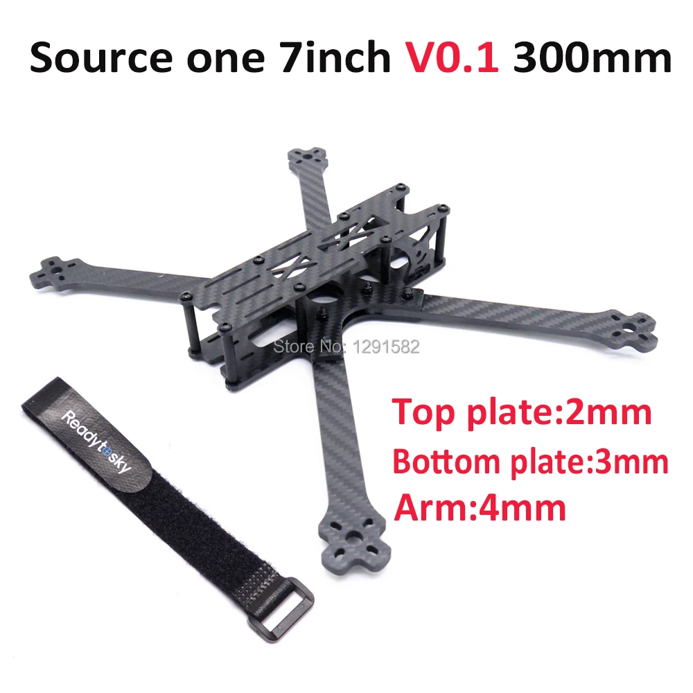 Source one 7 &quot7 дюймов V0.1 / V0.2 300 мм с 4 arm X frame FPV Racing Drone Quadcopter Frame Kit лучше чем Martian II 295 |