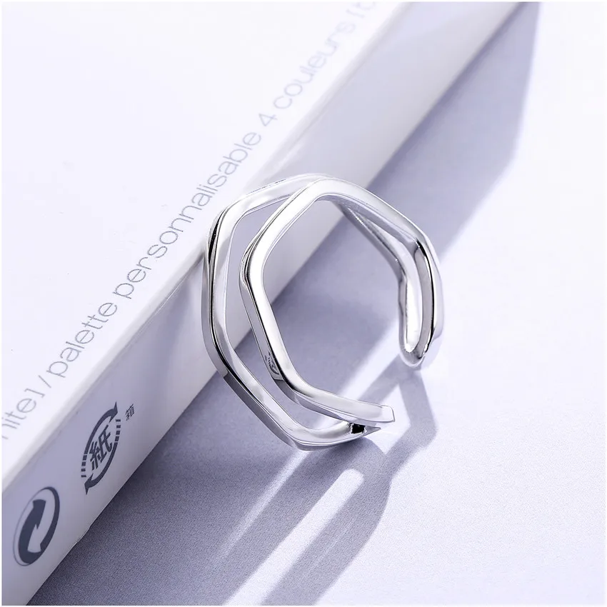 Dorado 100% 925 Sterling Silver Irregular Geometric Open Finger Ring Women Wedding Party Casual Jewelry | Украшения и аксессуары