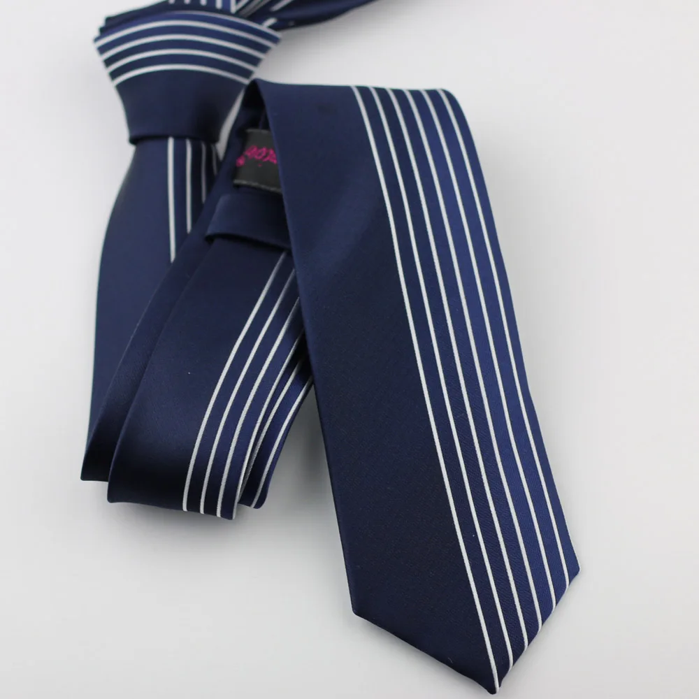 Ламмулин галстук мужской узкий новый дизайн синий с серебристыми вертикальными полосками тканый галстук скромный свадебный галстук 6см.