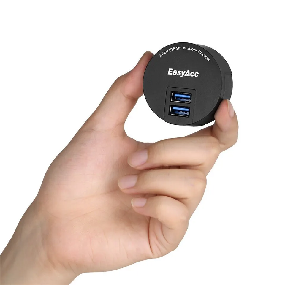 EasyAcc 3 4 A USB зарядное устройство 2 порта портативный двойной адаптер питания для