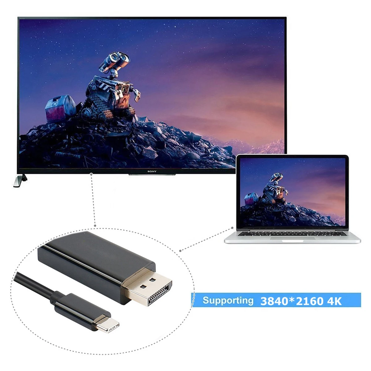 USB 3 1 Type C к DisplayPort DP 4K UHD HDTV кабель для Chromebook & ноутбука и мониторов новый Mac book черный