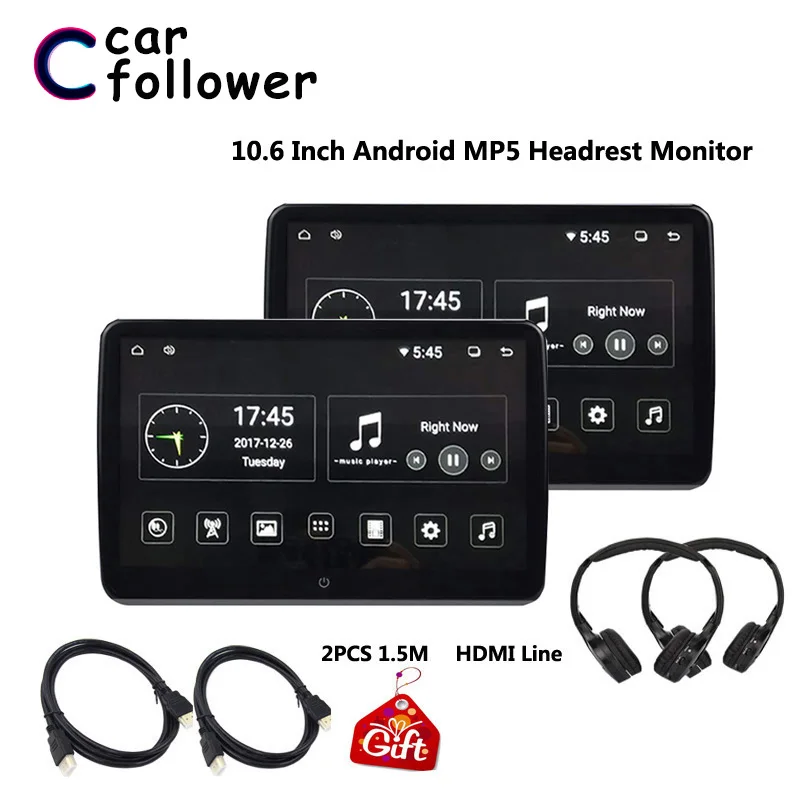 Android 6 0 подголовник монитор wifi ips автомобильный сенсорный экран 10 дюймов 1920*1080 HD