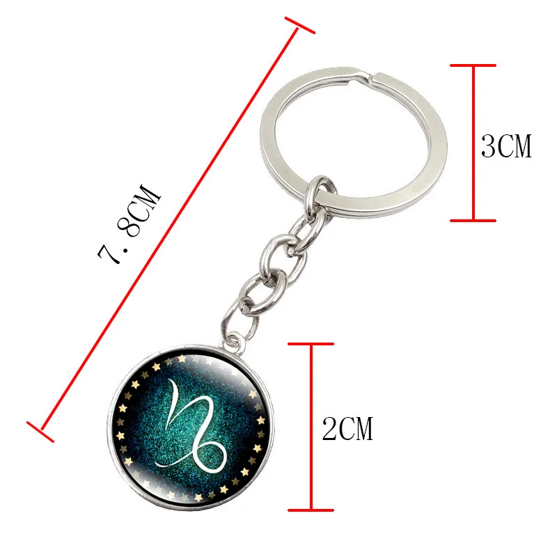 12 подвеска созвездия брелок с зодиакальным стеклом круглый купольный