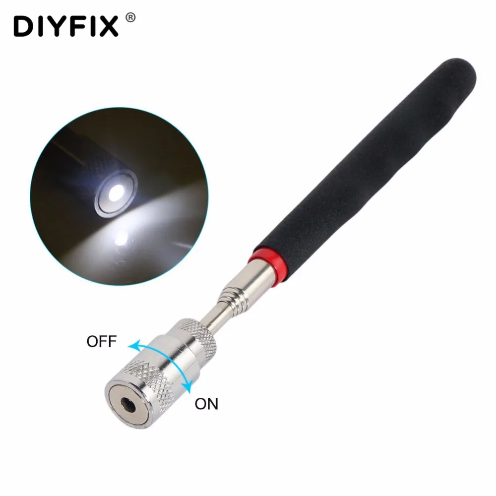 Телескопический магнитный инструмент DIYFIX для поднятия со светодиодсветильник