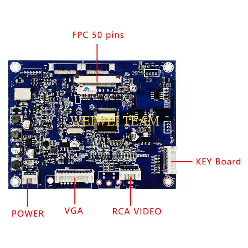 5 дюймовый TFT ЖК дисплей Moduel с VGA AV плата контроллера 640x480 FPC 50 Pins AT050TN22 Замена|Экраны