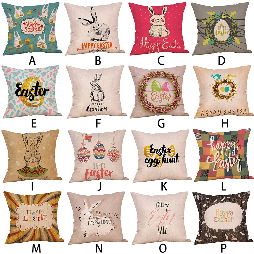 16 styles Cushion Cover Easter Cotton Square Rabbit ome Decoration maison Waist Decorative Pillowcases hrow PillowCase F300102 |