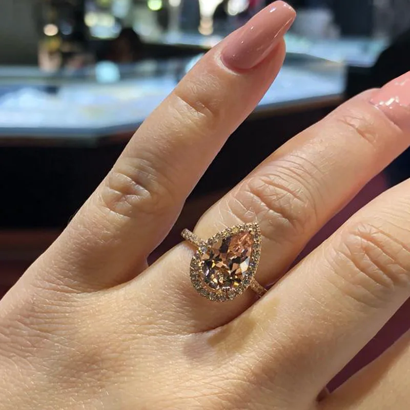 ISHOLEE фотография капли воды для девушек Свадебные винтажные большие камни 585