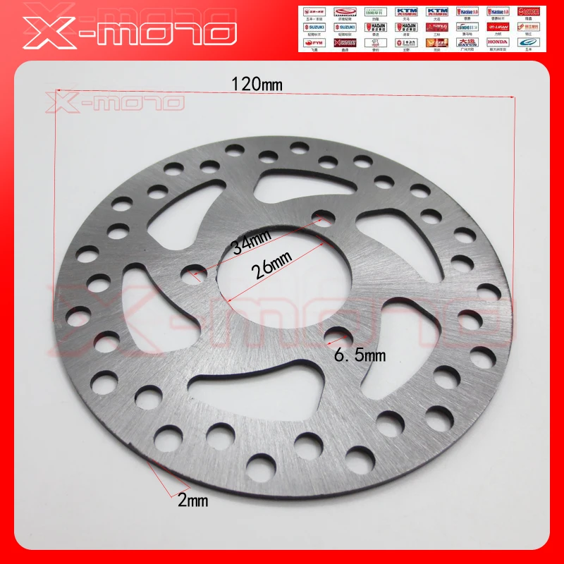 120x26x2mm Brake Disc Disk Electric Gas Scooter 47cc 49cc 2 Stroke Engine ATV Quad Go Kart Dirt Pocket Mini Bike Motorbike Parts |