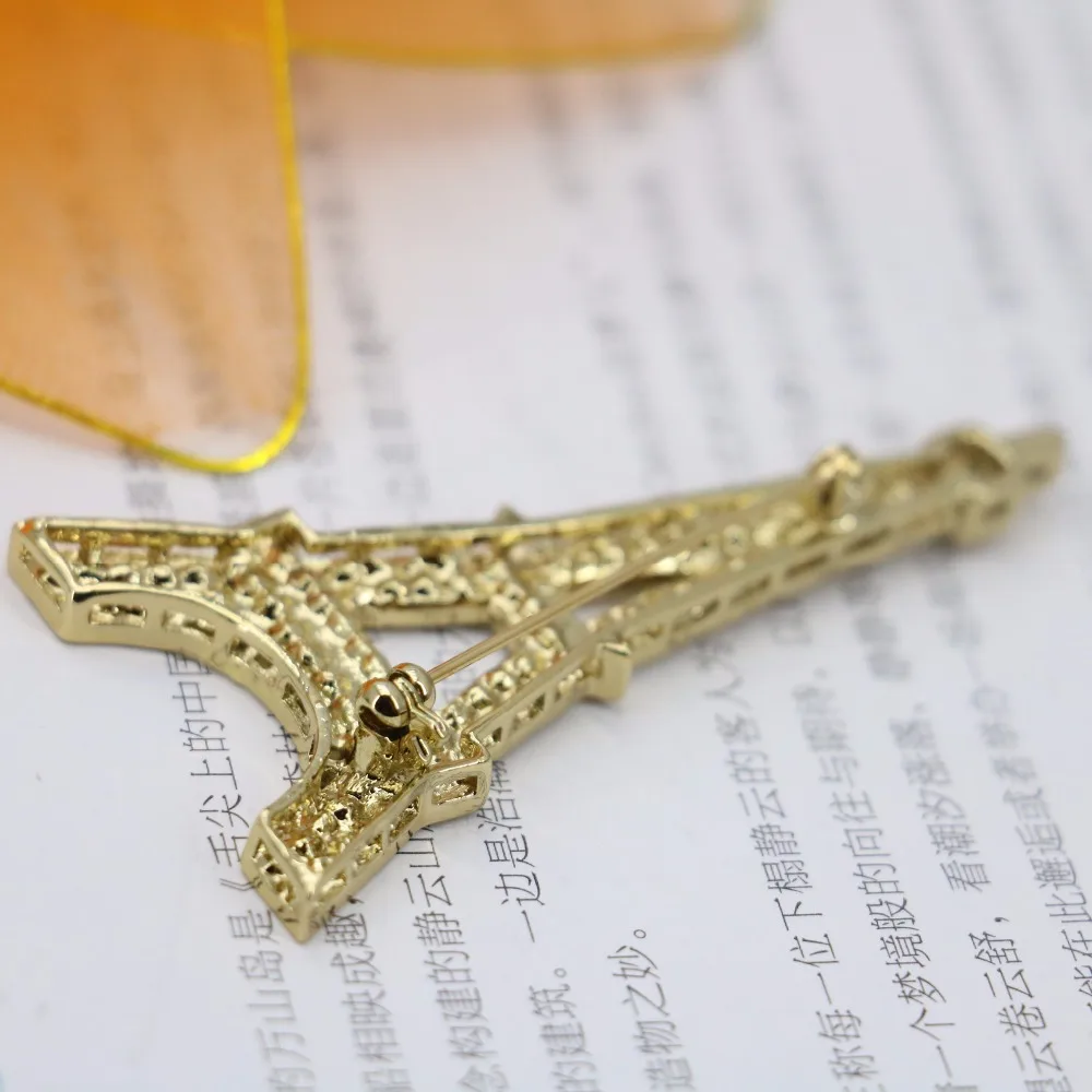Брошь с изображением Эйфелевой башни 32 х63 мм|brooch crystal|crystal broochcrystal brooch wedding |