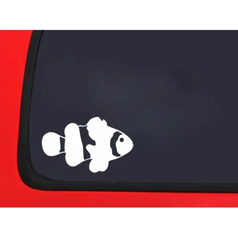 YJZT 12cm*7.3cm Cartoon Cute CLOWNFISH Vinyl Car-styling Car Window Sticker Decals Black Silver C11-0081