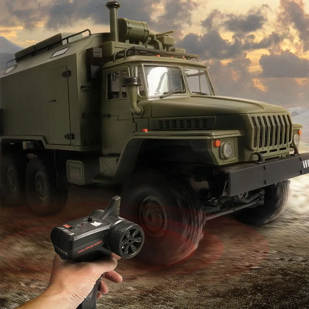 WPL Rc автомобиль B36 1/16 советский, удаленного Управление военное командование грузовик 6 колеса 0ff-road RC Военный Грузовик Рок Гусеничный радиоуправляемые машины радиоуправляемая машинка урал rc автомобиль