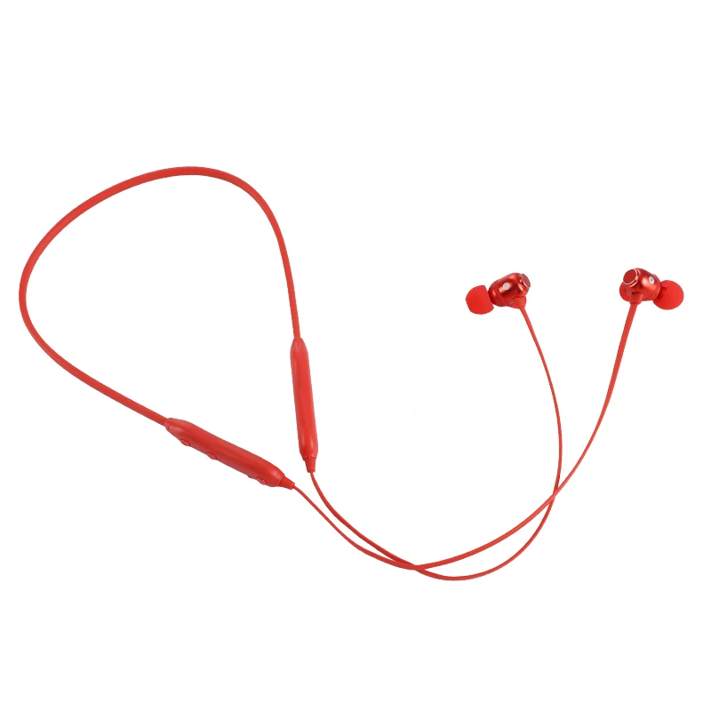 TOPK беспроводные наушники Bluetooth наушники магнитные шейные беспроводные наушники гарнитура стерео спортивные наушники с микрофоном - Цвет: Красный
