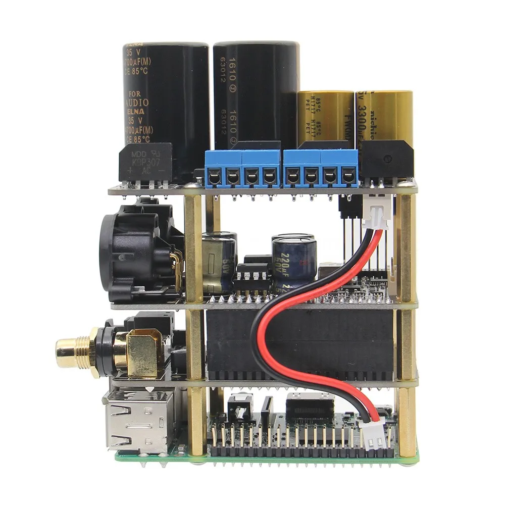 Raspberry Pi X20-XLR Hifi аудио комплект(X20-XLR ES9028Q2M плата+ X10-I2S плата+ X10-PWR блок питания