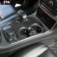 jho real carbon cup holder panel overlay cover trim for jeep grand cherokee 2014 2020 2019 2018 2017 2016 2015 car accessories