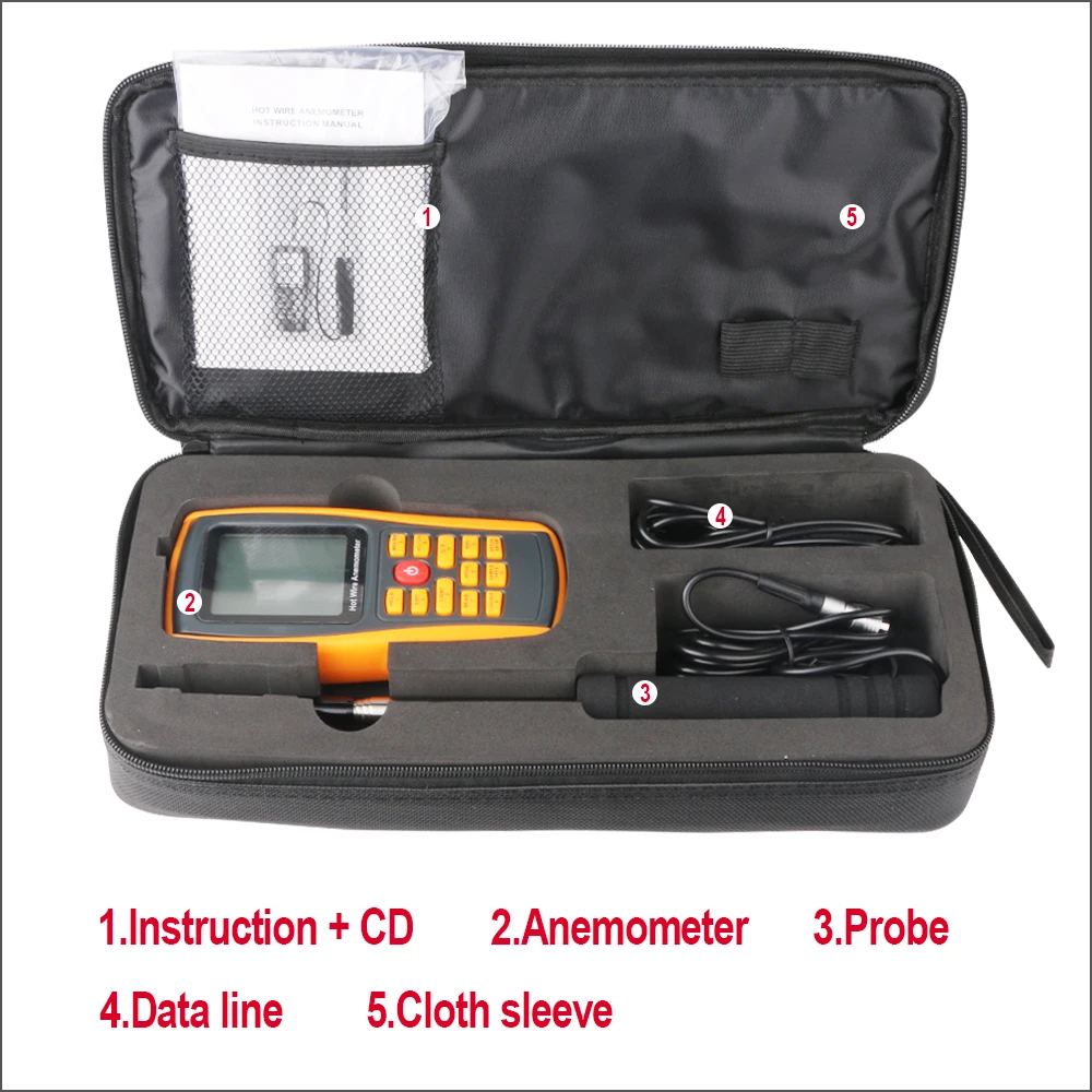 RZ Digital Anemometer Thermometer Wind Speed Meter Sensor 0~30ms Temperature USB Interface Measuring Tool GM8903 | Инструменты