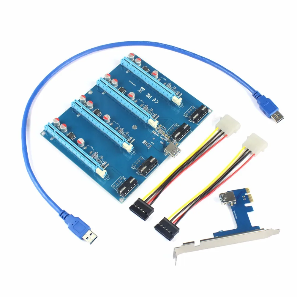 PCI-Express PCIe 1-4 PCI express 16X Слоты Riser Card PCI-E 1X к внешнему 4 слота адаптер порт