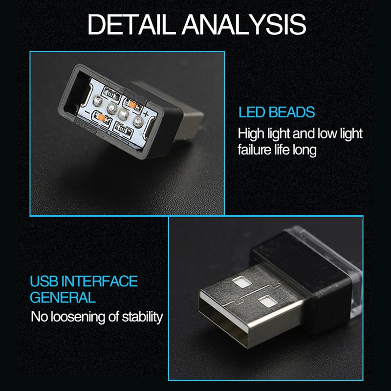 Новая популярная Автомобильная Мини USB СВЕТОДИОДНАЯ атмосферная лампа для BMW E46 E39