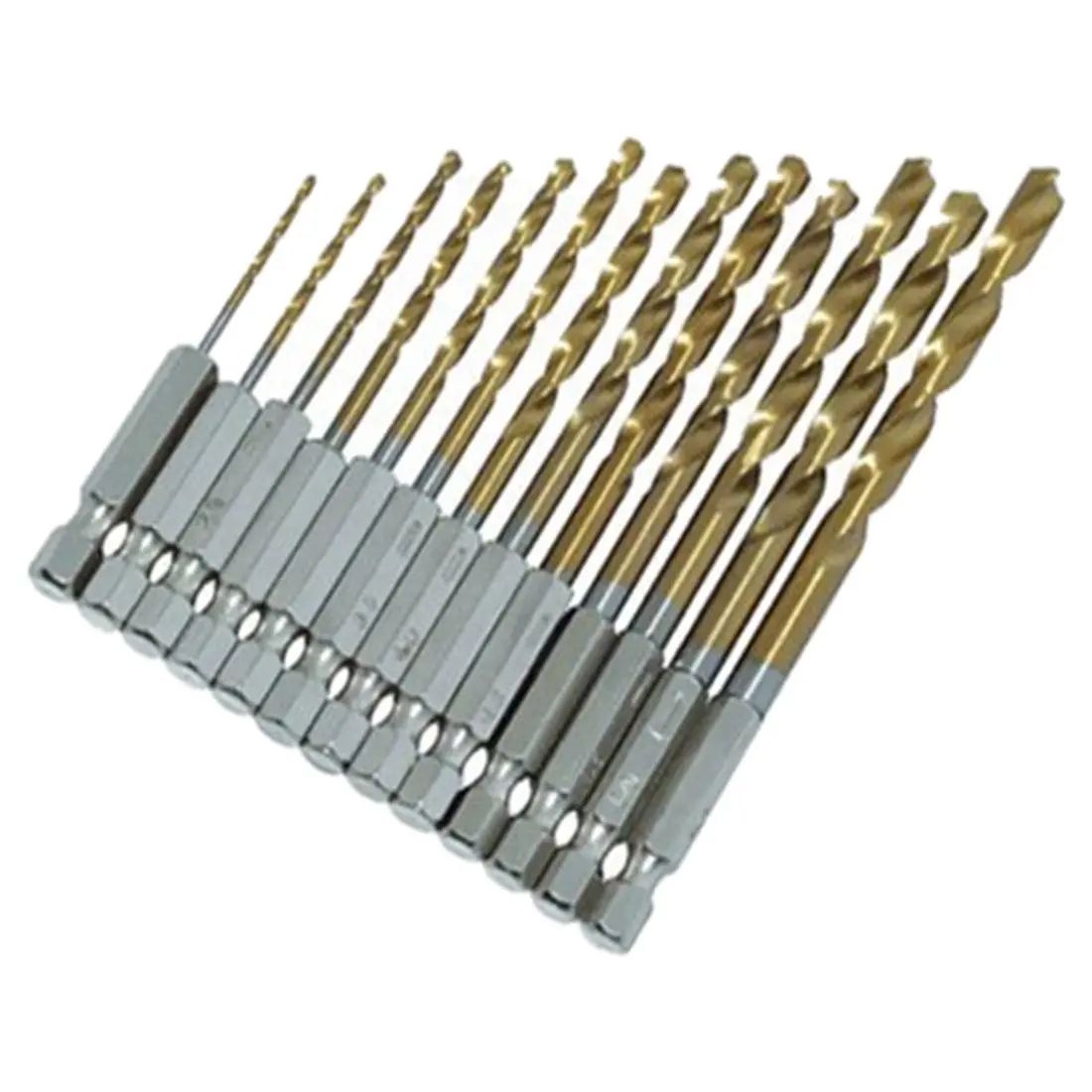 

13 шт. HSS Титан покрытием набор сверл с 1/4 дюйма шестигранным хвостовиком