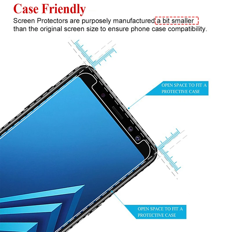 Защитное стекло для samsung a8 a6 плюс 2018 galaxy a8plus a6plus закалённое защитное процессором