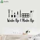 Wake Up и Make Up наклейки виниловые наклейки в виде Фотообоев c переводными картинками для девочек номер Спальня художественное оформление Красота салонная Наклейка на стену тонкий макияж QQ40