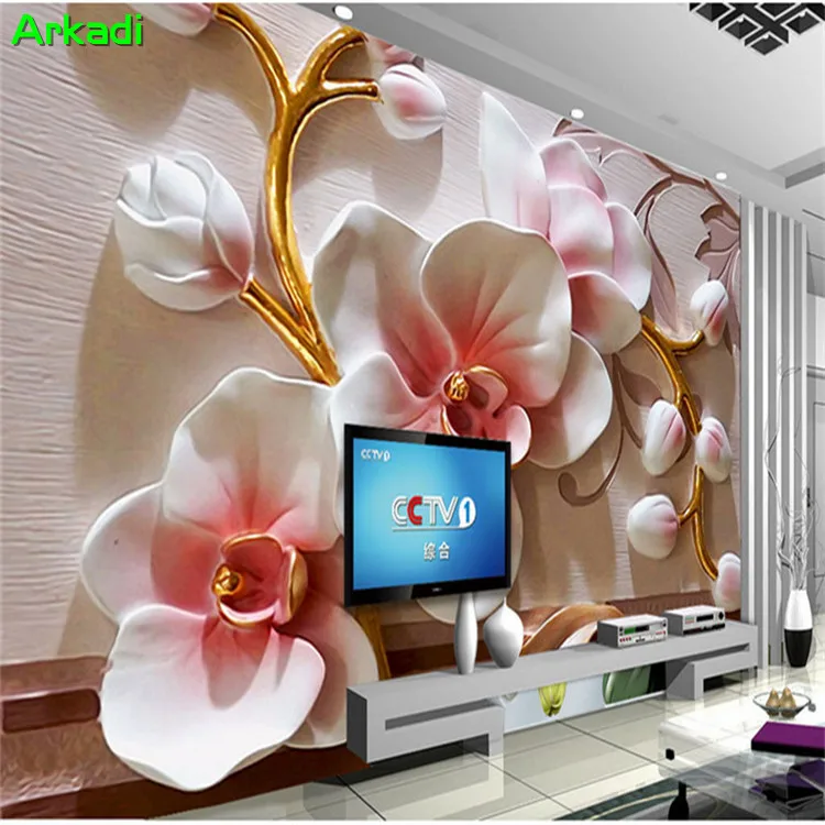 3D Phalaenopsis рельефный фон для стен современный простой цветочный декор картина
