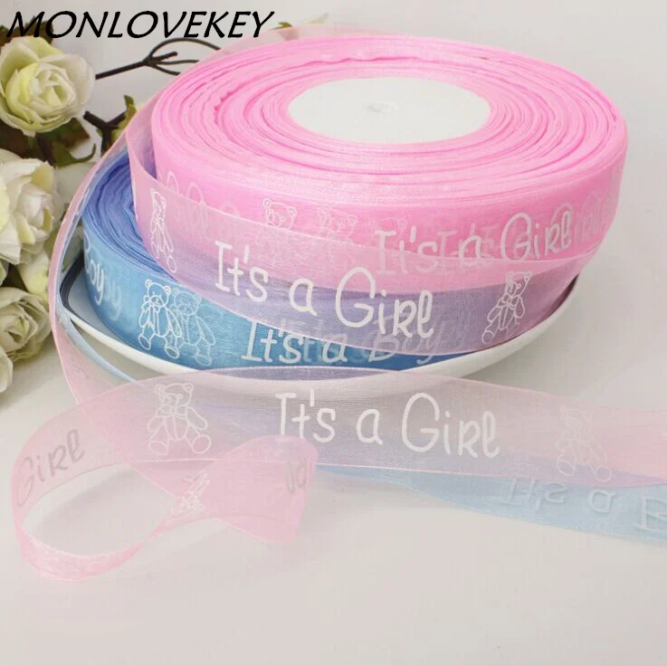 25 мм * 100 ярдов для детского душа мальчиков и девочек шелковая лента атласная