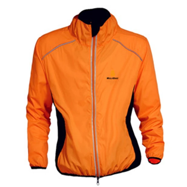 Orange Long Sleeve Светоотражающие дышащие куртки для езды на велосипеде для мужчин и женщин, водонепроницаемая одежда для езды на велосипеде, кофты с длинным рукавом, жилет без рукавов, Windco - Цвет: Orange Long Sleeve