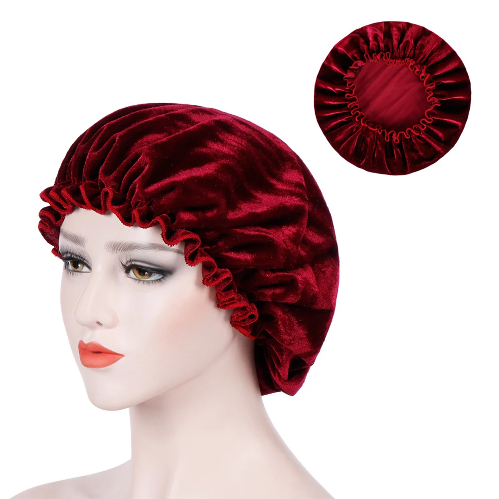 Wine Red Новинка, шапка для сна, для заботы о длинных волосах, женская модная Атласная шапочка, шапка для ночного сна, шелковая шапка, женская шапка, шапки для сна, 11,11 - Цвет: Wine Red