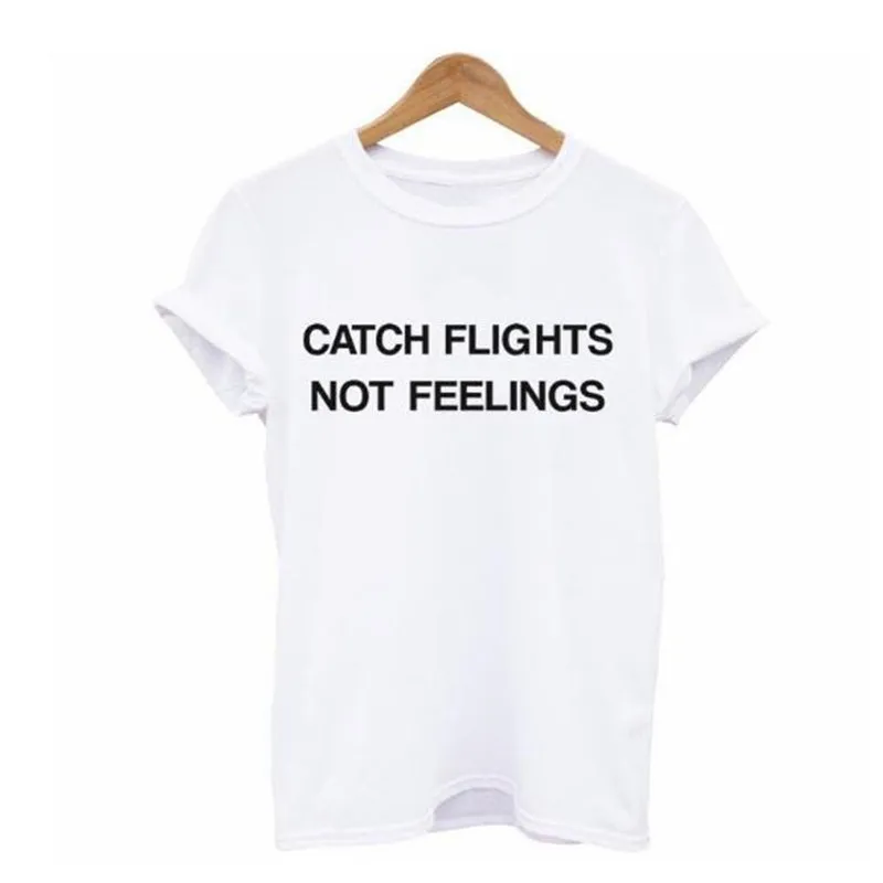 Женская летняя футболка Catch Flight Not Feeling белая для девушек женская путешествий