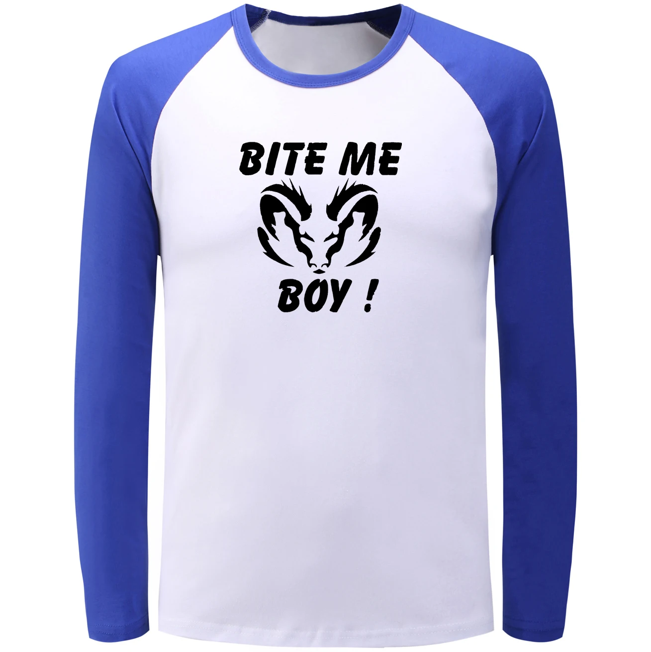 Bite Me/забавная футболка с длинным рукавом и принтом реглан для мальчиков женщин
