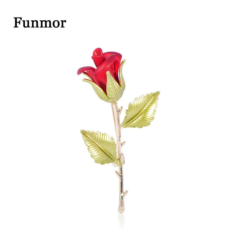 Женская Брошь Funmor из розовой меди с эмалью на булавке украшение для платья