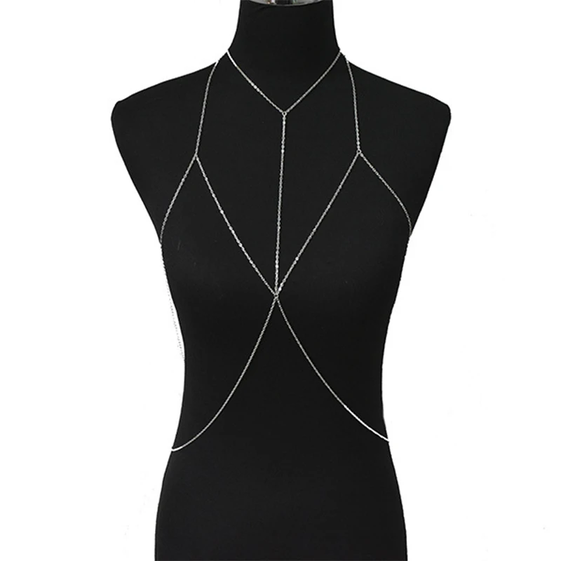 Newest Women Multilayer Body Chain Choker Summer Beach Bikini Jewelry Punk Style Sexy Waist Bra Thin For Party | Украшения и