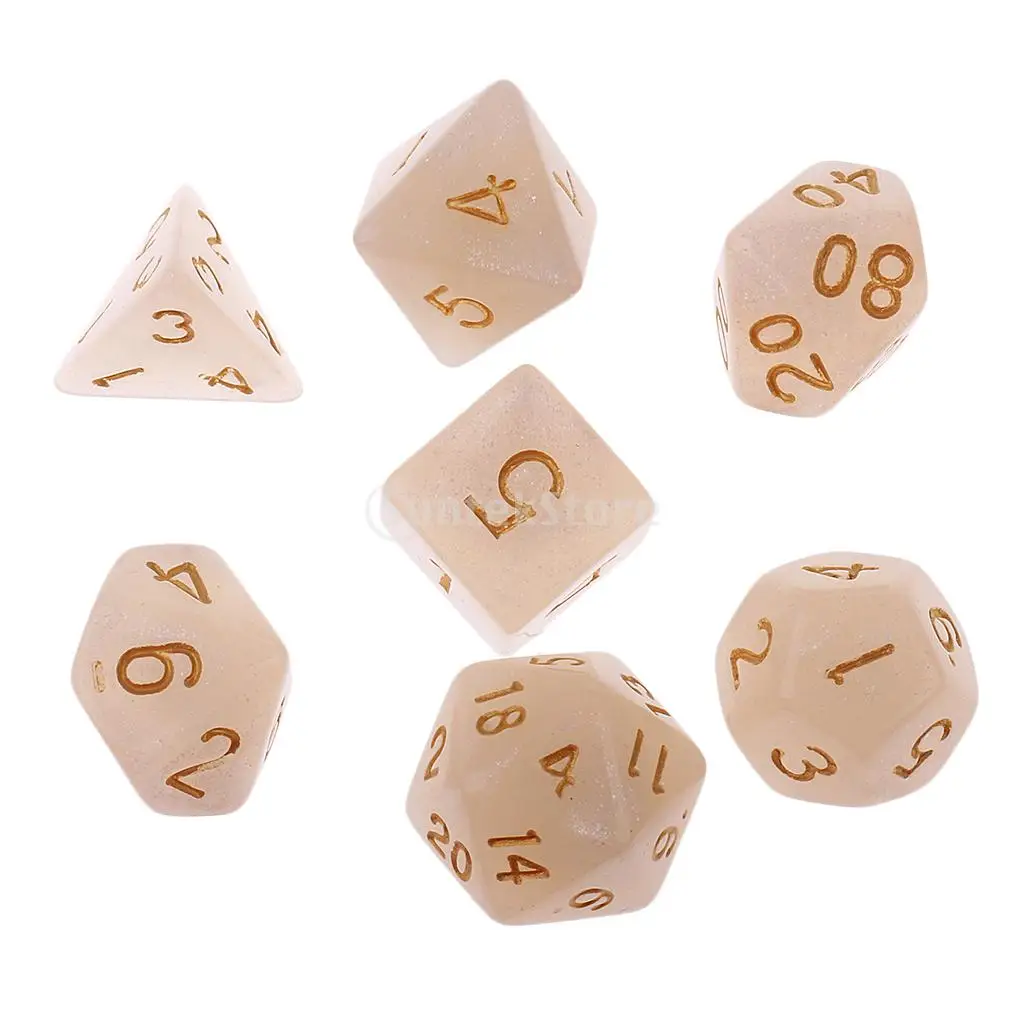 7 шт. многогранные игральные кости D20 D12 D10 D8 D6 D4 16 мм для подземей и драконов DND MTG