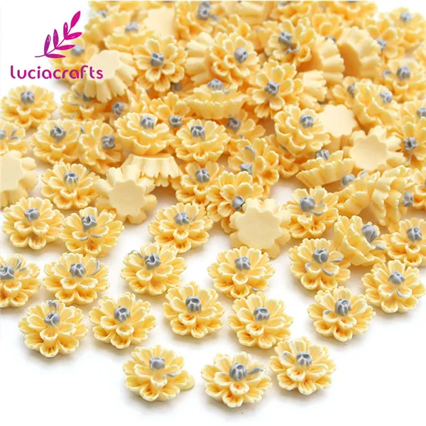 Chrysanthemum Lucia crafts 50 шт./лот 12 мм мульти вариант из смолы) с плоским дном цветок DIY ремесла домашнего Шпилька повязка на голову ручной работы аксессуары F0611 - Цвет: Chrysanthemum
