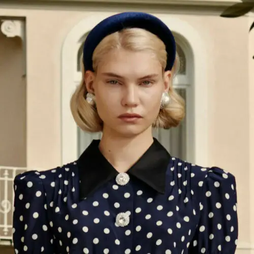 Женская круглая бархатная повязка на голову 10 цветов в стиле ретро большая