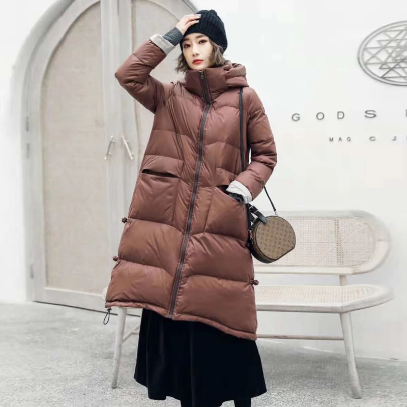 Модный женский пуховик высокого качества пальто на белом утином пуху Новая