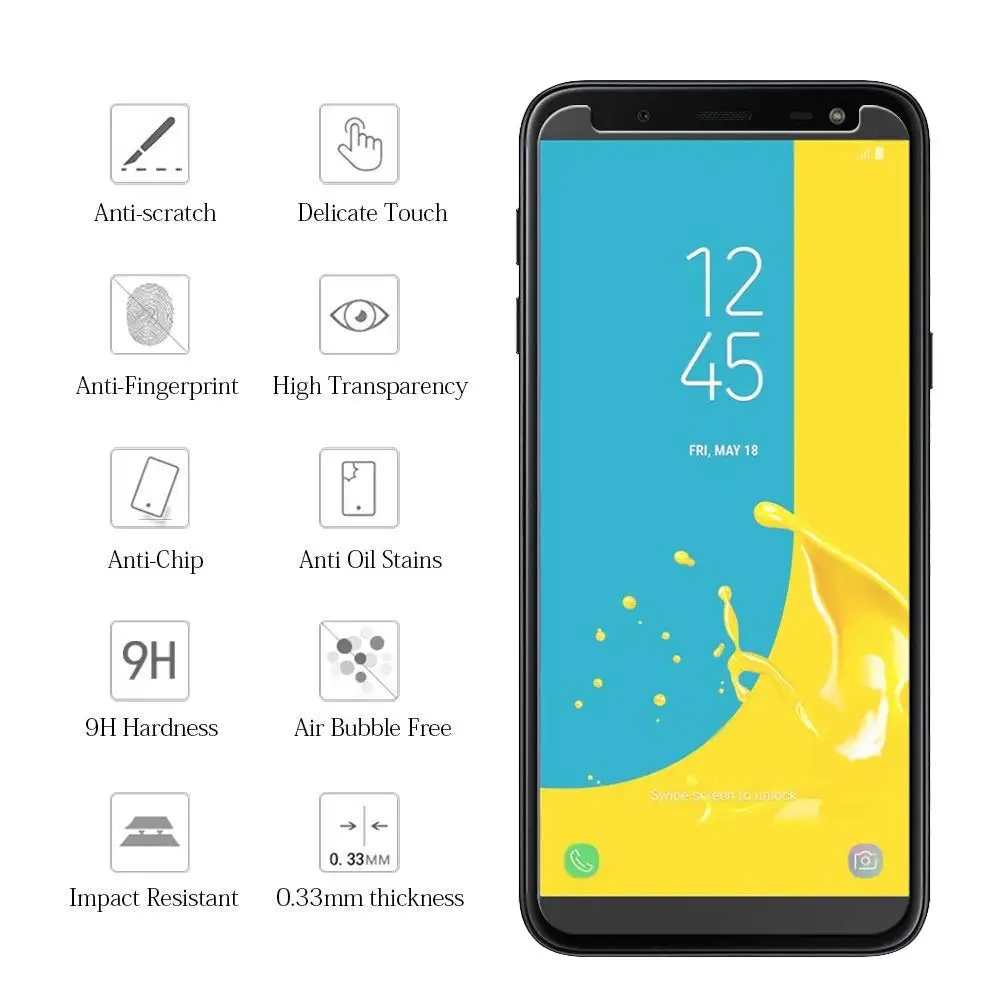 

2 шт. 9H 2.5D Закаленное стекло для Samsung Galaxy J6 2018 защита экрана J6 Plus 2018 пленка для Samsung Galaxy J600 J610 стекло