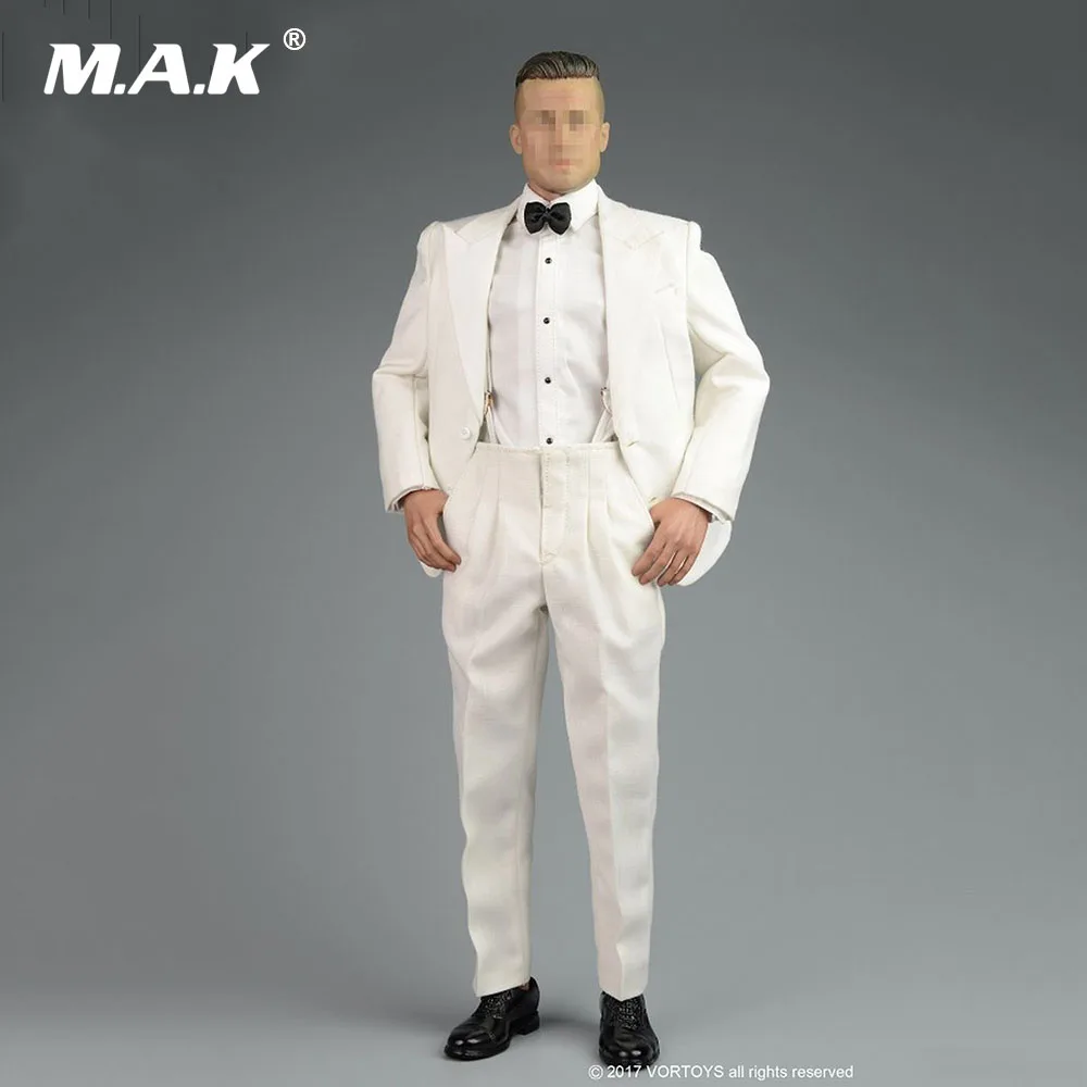 Мужская одежда 1/6 белые/черные костюмы одежды Костюм Джентльмена для 12 дюймов