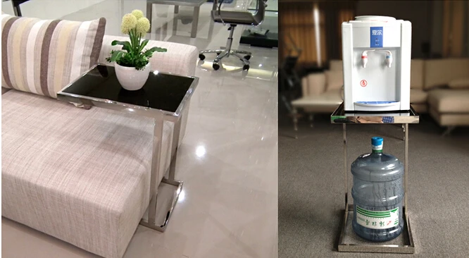 Боковой столик из нержавеющей стали. Мобильный небольшой чайный закаленного