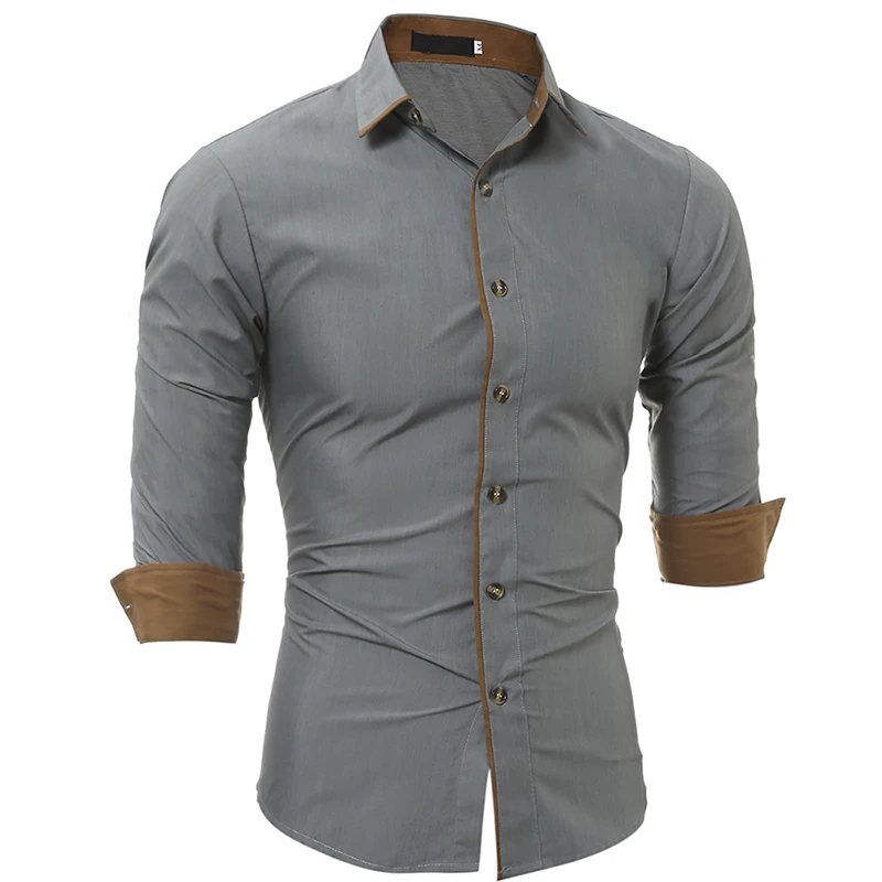 Мужские рубашки 2018 с длинным рукавом Повседневные хитовые цвета Chemise Homme