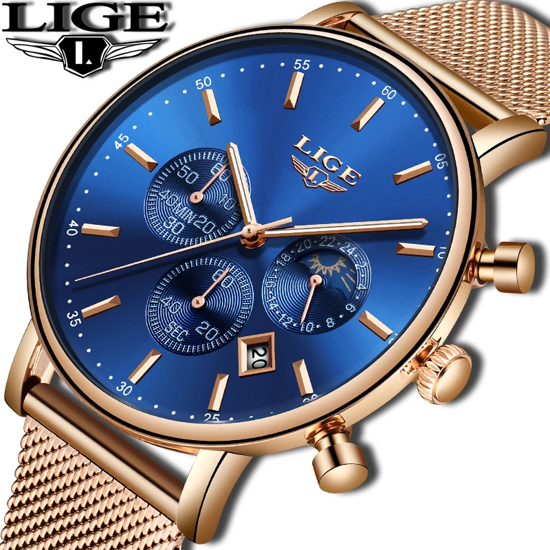 

Women Dress Watches Luxury Brand Ladies Quartz Watch Stainless Steel Mesh Band Rose Gold Waterproof Ladies Watch reloj mujer