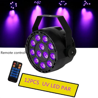 36 светодиодный диско UV Ультрафиолетовый черный свет DJ 36X3 W PAR-лампочка УФ для вечерние Рождество бар лампа DMX сценический стены шайба пятно света Подсветка - Цвет: 12pcs LED UV Par