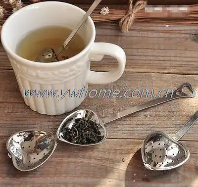 

1pcs Heart Shaped Tea Infuser Strainer Stainless Steel Steeper Handle Shower