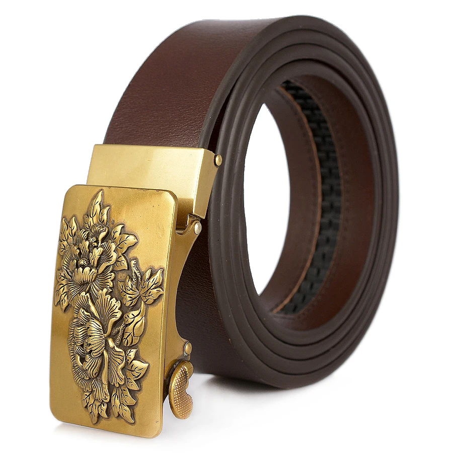 Новый цветок автоматический Bcukle конструкция пояса Для мужчин из натуральной