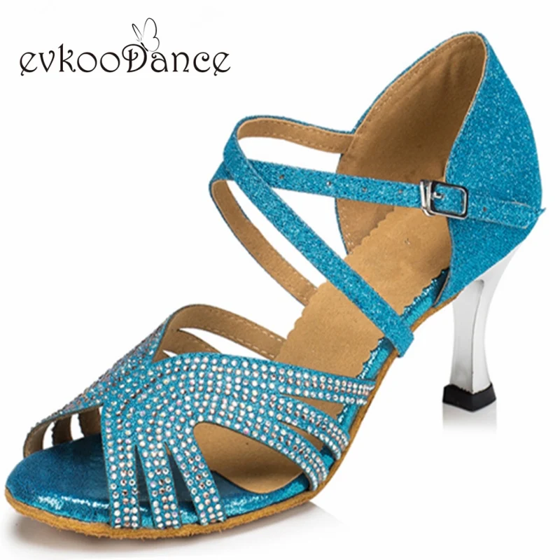 Профессиональные блестящие туфли Evkoodance на металлическом каблуке 8 5 см